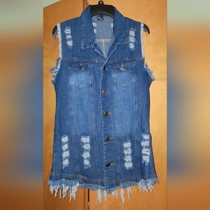 Denim sleeveless top